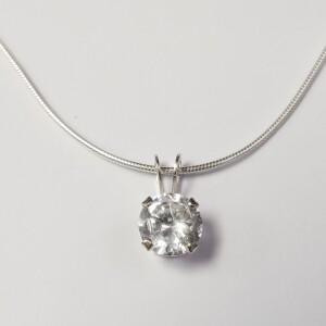 $120 Silver Cz 18" Necklace