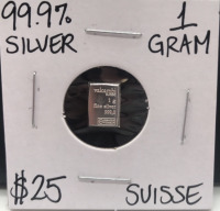 99.9% Silver 1 Gram Susie Bar