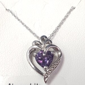 $160 Silver Created Alexandrite 19" Necklace