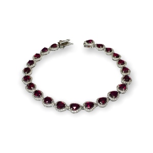 $13,350 Value, Platinum Ruby & Diamond Bracelet