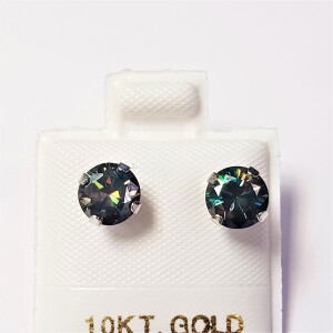 $1455 10K Deep Slightly Greenish Blue Moissanite(1.5ct) Earrings