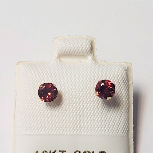 $160 10K Garnet 0.64Ct And Fresh Water Pearl Backing 2In1 Style Earrings