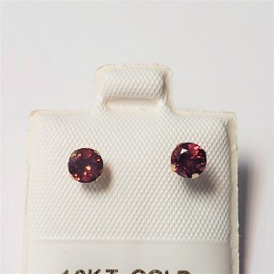 $160 10K Garnet 0.64Ct And Fresh Water Pearl Backing 2In1 Style Earrings