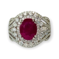 $12,745 Value, Platinum Ruby & Diamond Ring