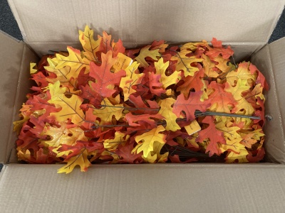 Box of Fake Sparkly Leaves