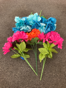 Box Full Of Assorted Plastic Flowers