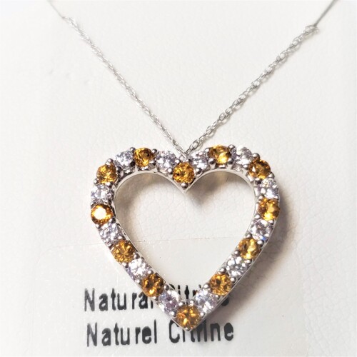 $160 Silver Citrine 19" Necklace