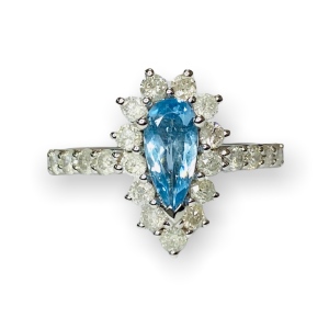 $4,460 Value, 14K Aquamarine & Diamond Ring