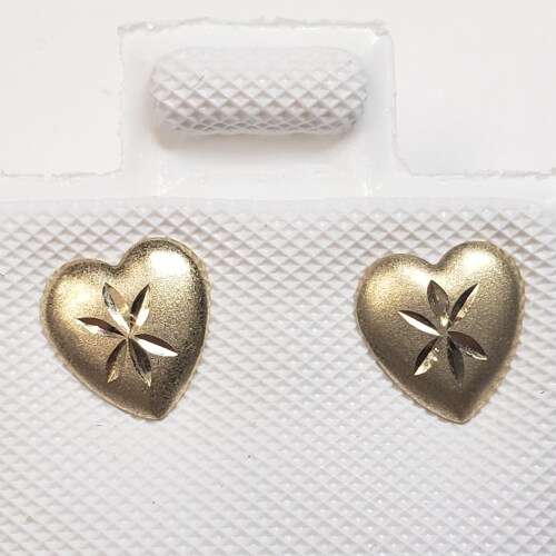 $200 14K Heart Screwback Earrings