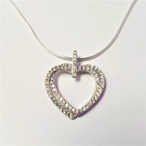 $160 Silver Cz 18" Necklace