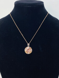 $9,710 Value, 14K Morganite & Diamond Pendant