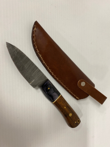 8.5&rdquo; Overall Length Demascus Knife with Sheath