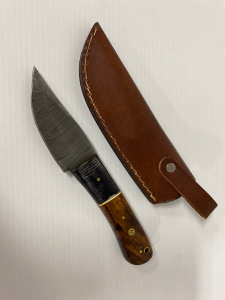 8&rdquo; Overall Length Demascus Knife with Sheath
