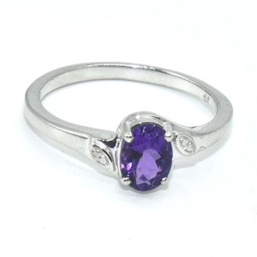 Silver Amethyst(0.55ct) Ring