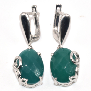 Silver Onyx(11.05ct) Earrings