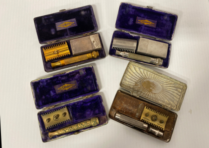 (4) Antique Safety Razors in Original Boxes