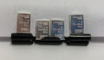 (4) One Gram 999 Fine Silver Bars