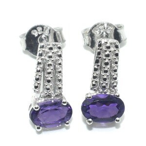 Silver Amethyst(0.55ct) Earrings