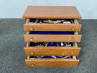 Large Assortment of Antique Safety Razors in Wooden Box