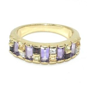 Gold plated Sil Multi Colour Gem Stone(2.05ct) Ring