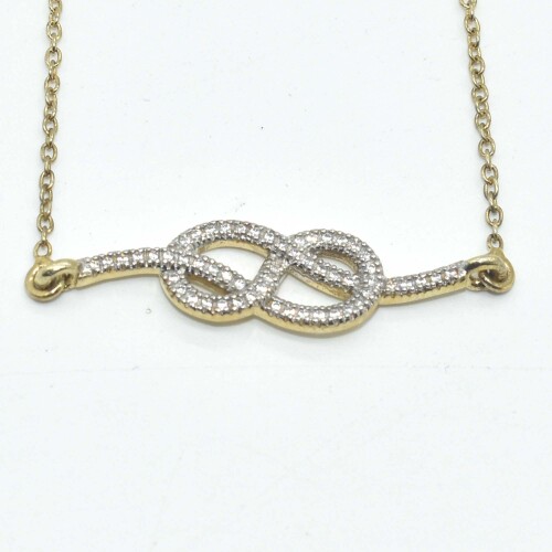 Gold plated Sil CZ(0.55ct) Necklace