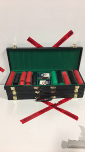 (3) Poker Card Game Sets With Leather Cases