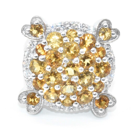 Silver Citrine Cz(5.65ct) Ring