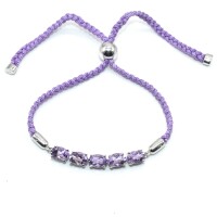 Silver Amethyst Cz(3.6ct) Bracelet