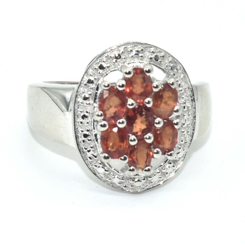 Silver Orange Sapphire(1.35ct) Ring