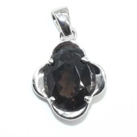 Silver Smokey Quartz(4.1ct) Pendant