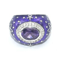 Silver Certified Amethyst(3.35ct) Ring