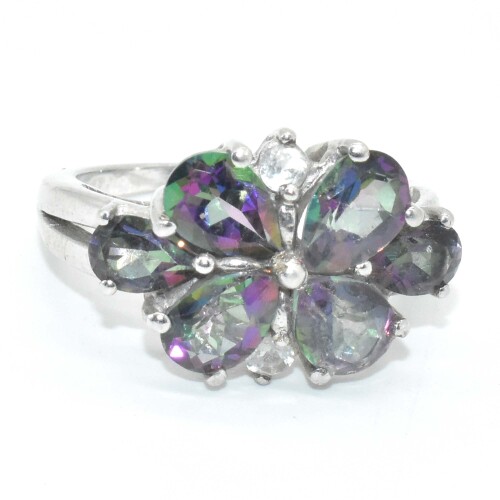 Silver Mystic Topaz(3.4ct) Ring