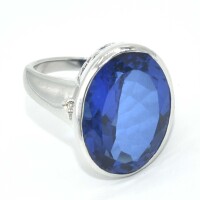 Silver Swiss Blue Quartz(18.05ct) Ring