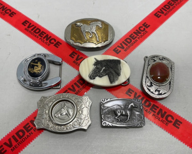 (6) Various Ladies Horse Themed Belt Buckles
