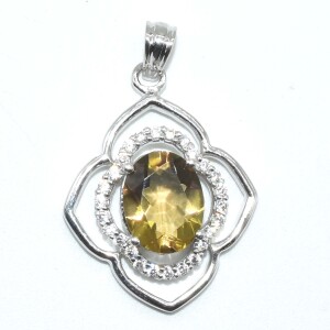 Silver Gem Stone Cz(4.15ct) Pendant