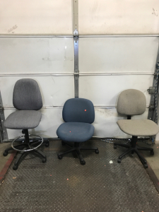 (3) Padded Adjustable Office Chairs.