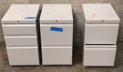 (3) Two-Drawer Metal Filing cabinets