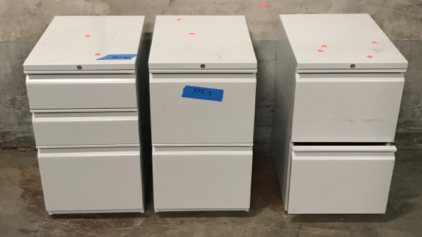 (3) Two-Drawer Metal Filing Cabinets