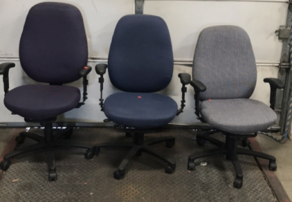 (3) Padded Adjustable Office Chairs. SP3