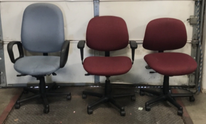 (3) Padded Adjustable Office Chairs. SP3