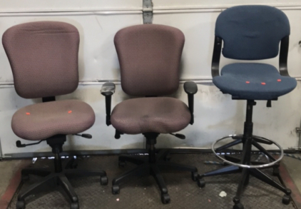 (3) Padded Adjustable Office Chairs. SP3