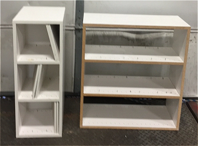 (2) White 3 Drawer Cabinets