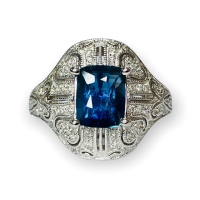 $8,721 Value, 18K Sapphire & Diamond Ring