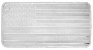 10 oz Silvertowne American Flag Silver Bar