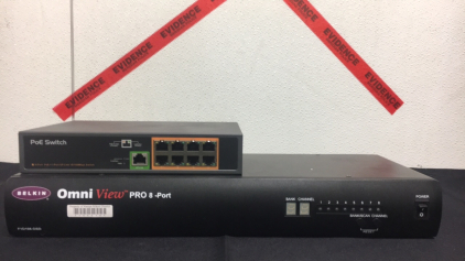 (1) Belkin OmniView Pro 8 Port (1)8 Port PoE Switch SP2