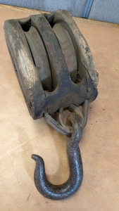 Vintage Double 8" Pulley Block w/9.5" Hook