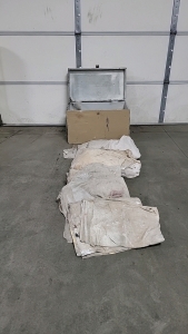 Wood Crate with (4) Painters Blankets