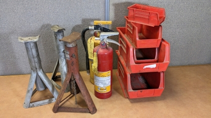 Fire Extinguishers, Jack Stands, Hardware Bins