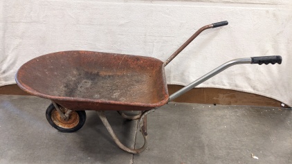 Vintage Metal Wheelbarrow