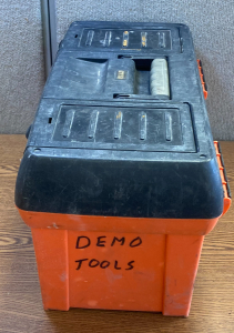 Orange and Black Plastic Tool Box